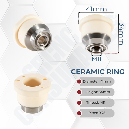 Ceramic Ring / Nozzle Holder D41 × H34 M11*.75 – for BOCI BLT4 Series (6kW)