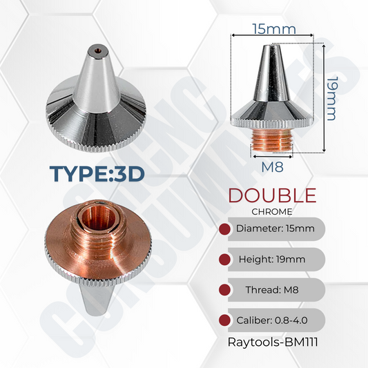 D15 Series 3D Type Laser Nozzles H19 M8 | Raytools BM111 Series