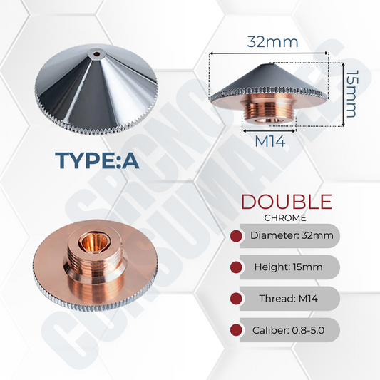 D32 Series A Type Laser Nozzles H15 M14 | Raytools BM110 Series