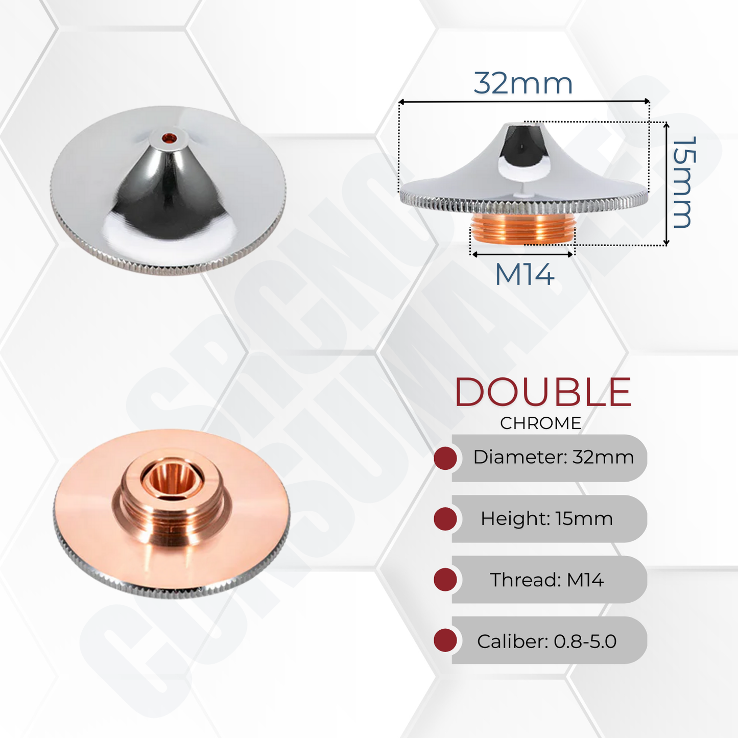 D32 Series B Type Laser Nozzles H15 M14