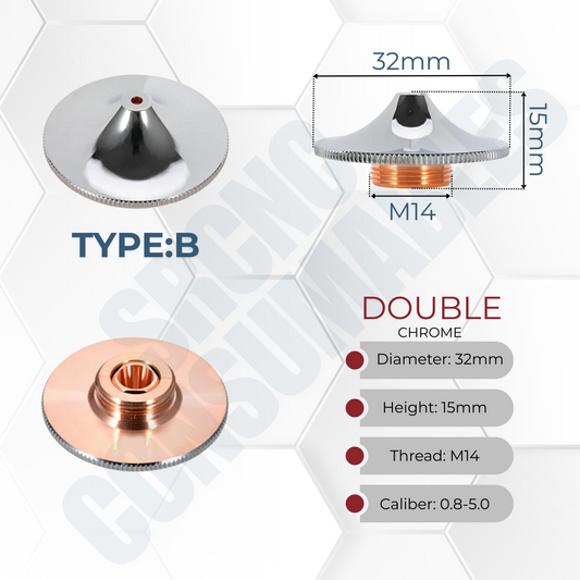 D32 Series B Type Laser Nozzles H15 M14 | Raytools BM110 Series