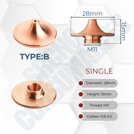 D28 Series B Type Laser Nozzles H15 M11 | BOCI BLT4 Series