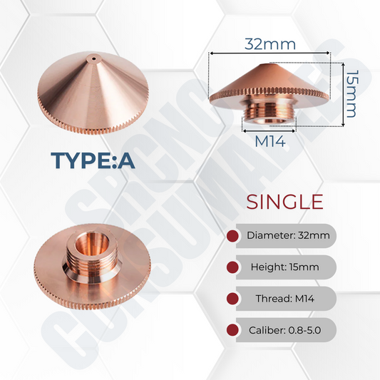 D32 Series A Type Laser Nozzles H15 M14 | Raytools BM110 Series