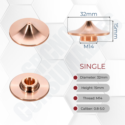 D32 Series B Type Laser Nozzles H15 M14
