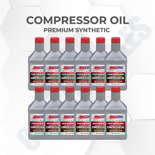AMSOIL ISO 100 Synthetic Compressor Oil – Case (12 Quarts / 3 Gallons Total)