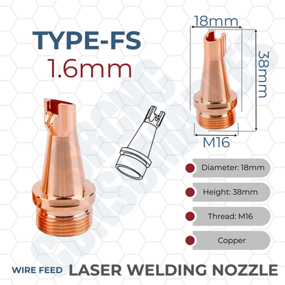 Laser Welding Nozzle Tips – Copper M16 Nozzles for Handheld Fiber Laser Welder Gun | Durable, Heat-Dissipating, Precision Fit | Multiple Sizes & Types